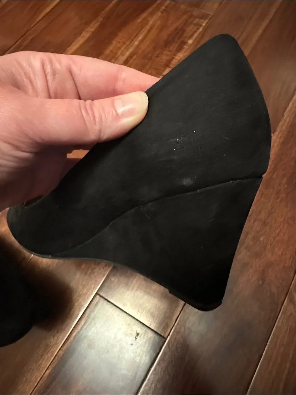 a new day Black Suede Classic Round-Toe Pumps